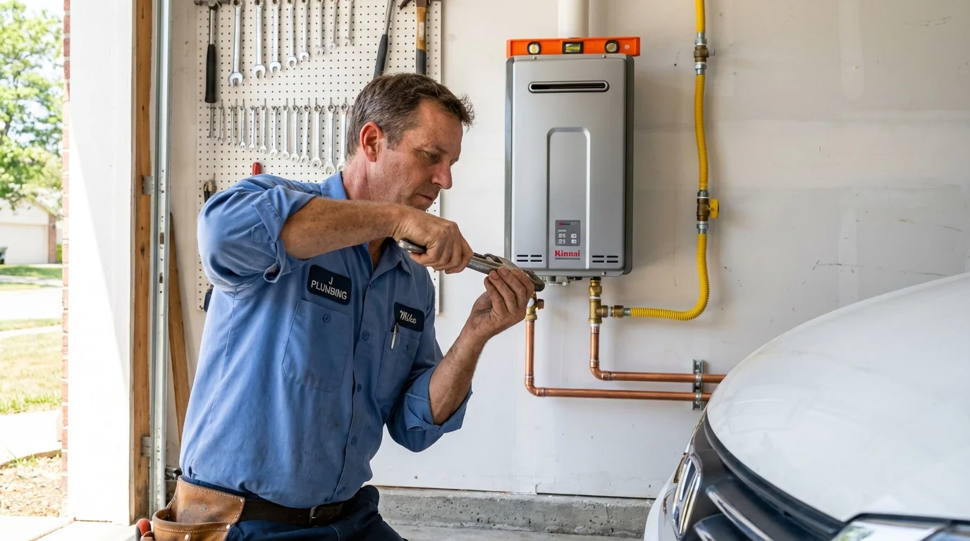 Tankless water heater installation by a Johns Plumbing LLC plumber in Hudson Falls